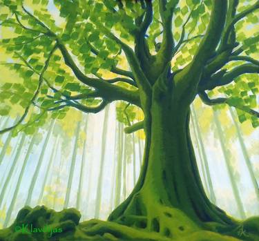 Print of Figurative Tree Paintings by Klavdija Salvarezza