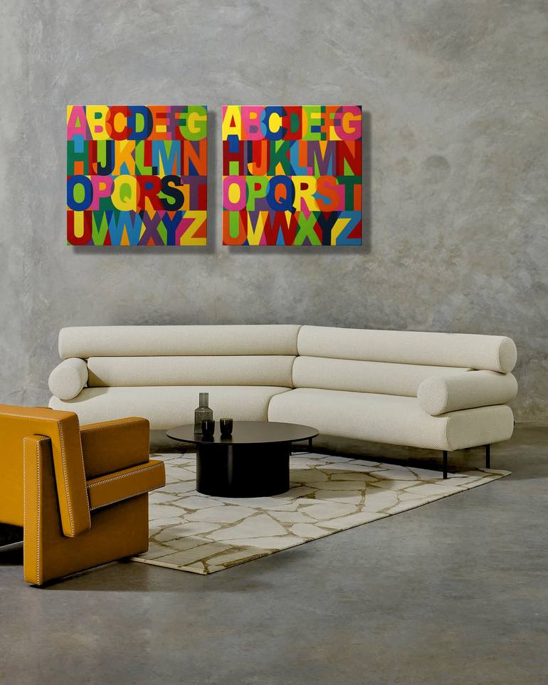 Original Abstract Typography Painting by Francesco Alpigiano
