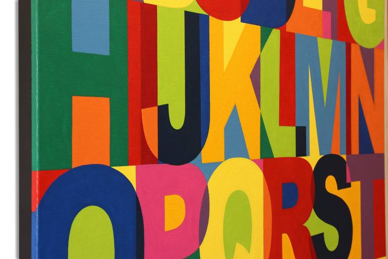Original Abstract Typography Painting by Francesco Alpigiano