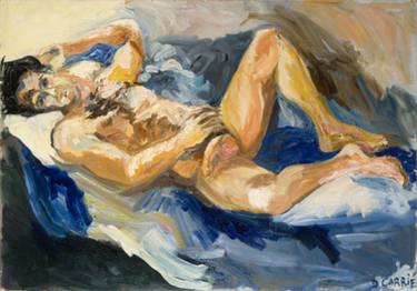 Original Expressionism Erotic Paintings by Dominique Carrié