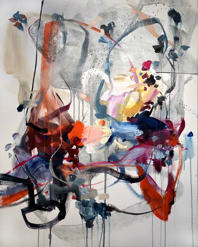 Pink, Orange, Blue Harmony Painting by Vicky Barranguet | Saatchi Art