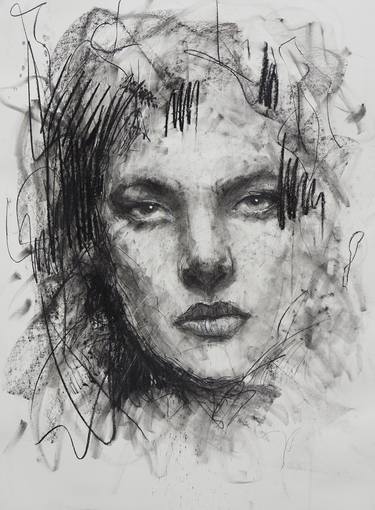 Original Abstract Expressionism Portrait Drawings by Jon Cooper
