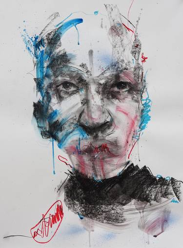 Original Abstract Portrait Mixed Media by Jon Cooper