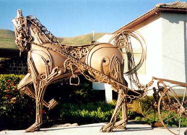 Original Street Art Horse Sculpture by Shimon Drory
