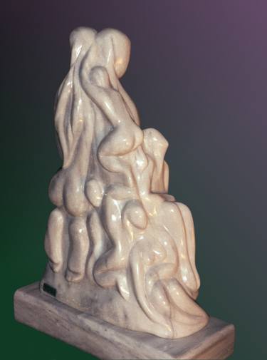Original Abstract Family Sculpture by Shimon Drory