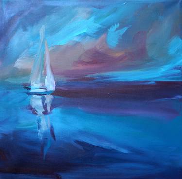 Print of Abstract Expressionism Sailboat Paintings by Mauga Houba-Hausherr