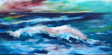 Original Abstract Expressionism Seascape Paintings by Mauga Houba-Hausherr