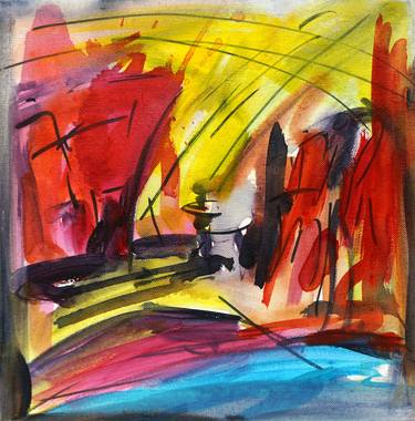 Original Abstract Expressionism Cities Paintings by Mauga Houba-Hausherr