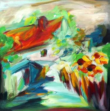 Original Abstract Expressionism Landscape Paintings by Mauga Houba-Hausherr