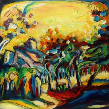 Original Abstract Expressionism Landscape Paintings by Mauga Houba-Hausherr