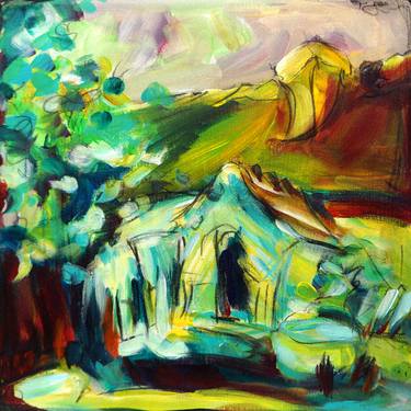 Original Abstract Expressionism Landscape Paintings by Mauga Houba-Hausherr