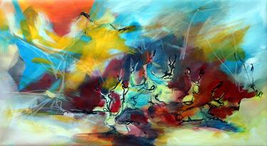 Original Abstract Expressionism Animal Paintings by Mauga Houba-Hausherr