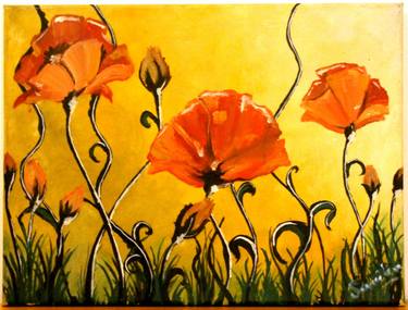 Original Floral Painting by Sameeha Naseem