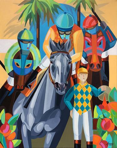 Original Cubism Horse Paintings by Dania Sierra