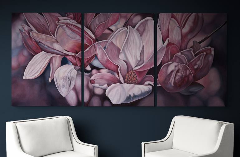 Original Modernism Floral Painting by Judith Moore