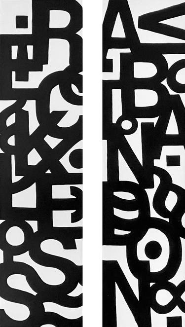 Original Minimalism Typography Paintings by Jill English