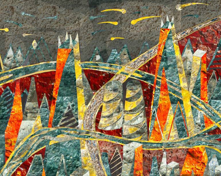 Original Expressionism Cities Mixed Media by Nenad Stojanovic