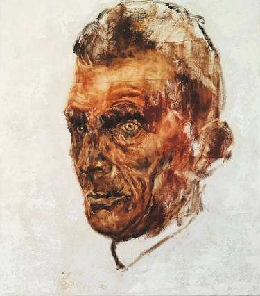 Portrait of Samuel Beckett in Red & Brown thumb
