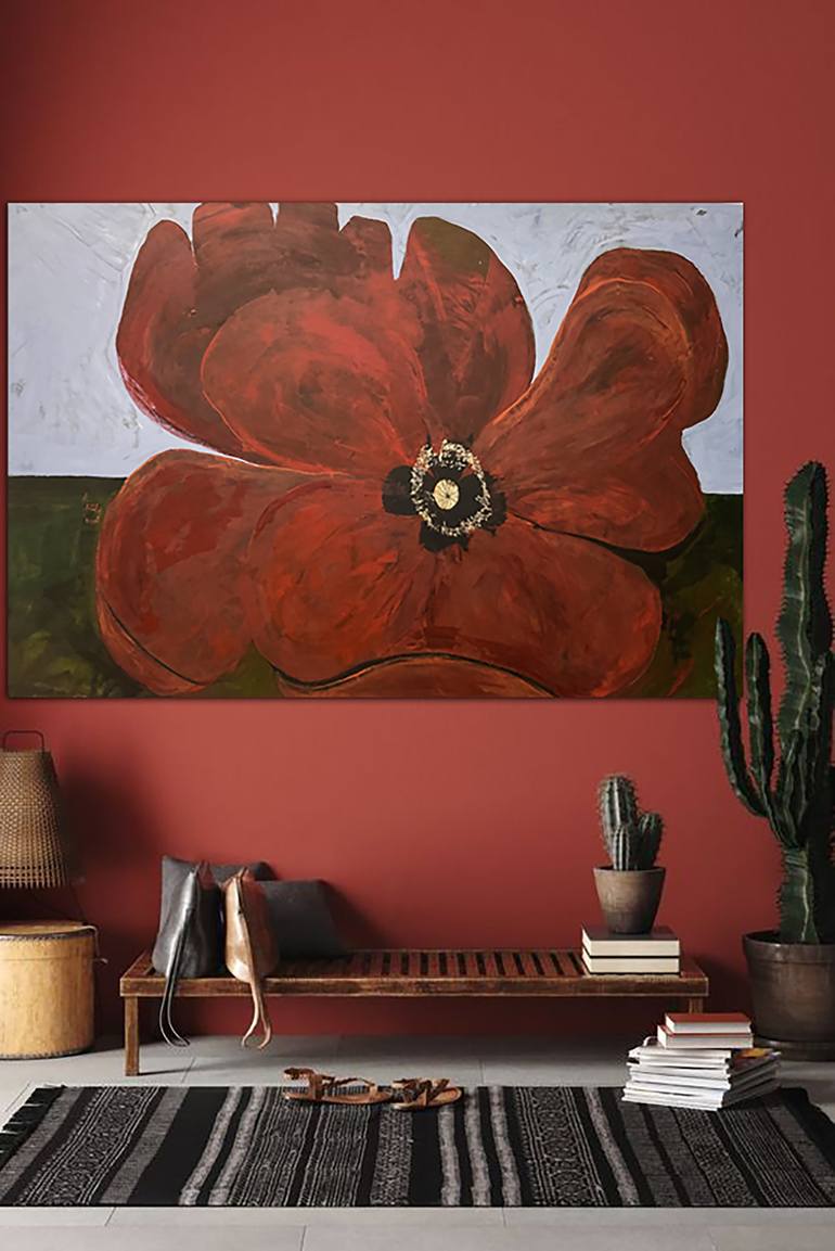 Original Abstract Botanic Painting by Rasha Amin