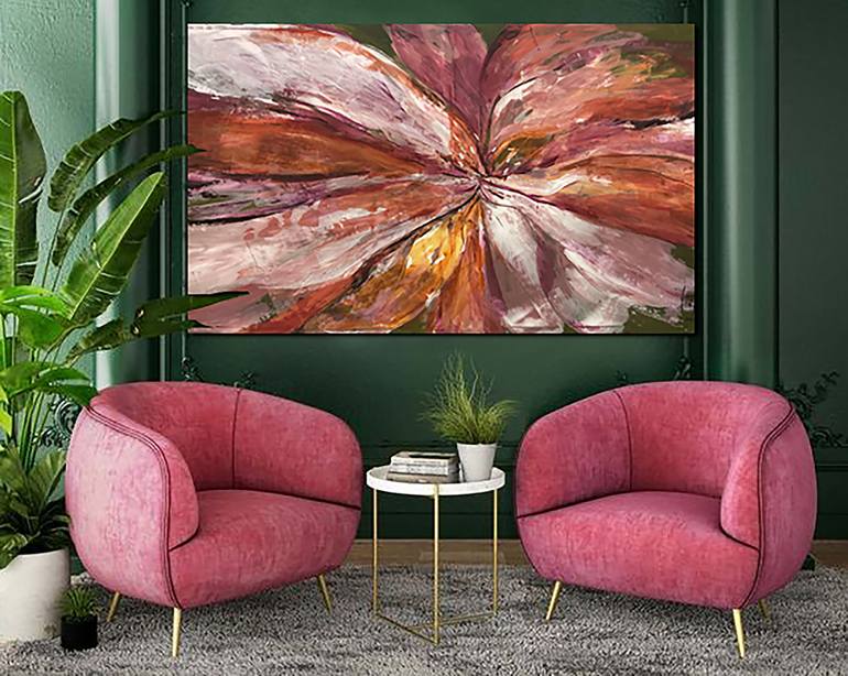 Original Abstract Botanic Painting by Rasha Amin