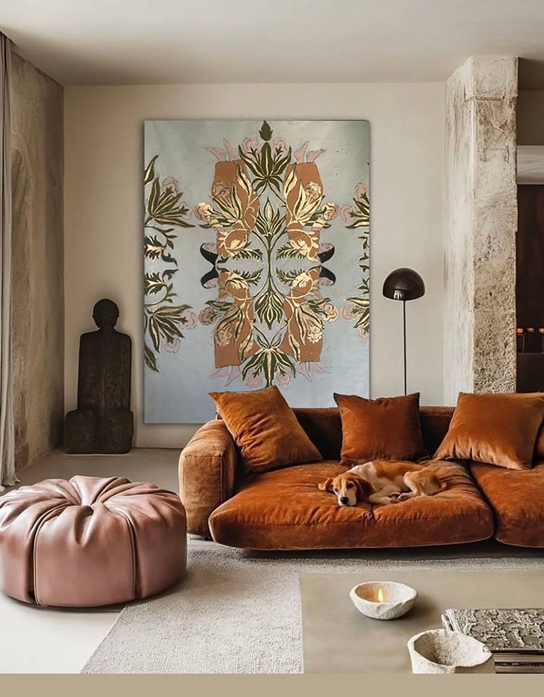 Original Abstract Expressionism Botanic Painting by Rasha Amin