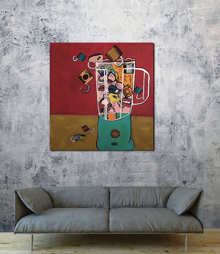 Original Abstract Expressionism Pop Culture/Celebrity Painting by Rasha Amin