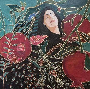 Original Expressionism Botanic Paintings by Rasha Amin