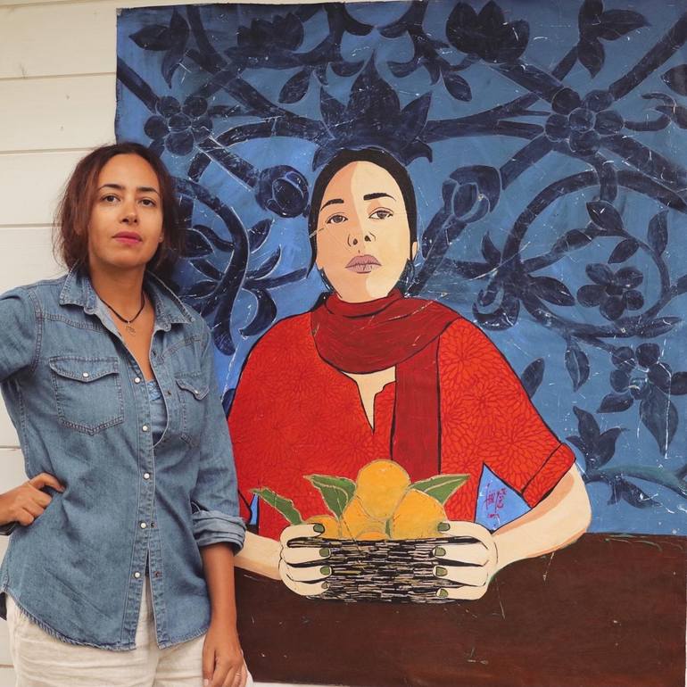 Original Abstract Expressionism People Painting by Rasha Amin