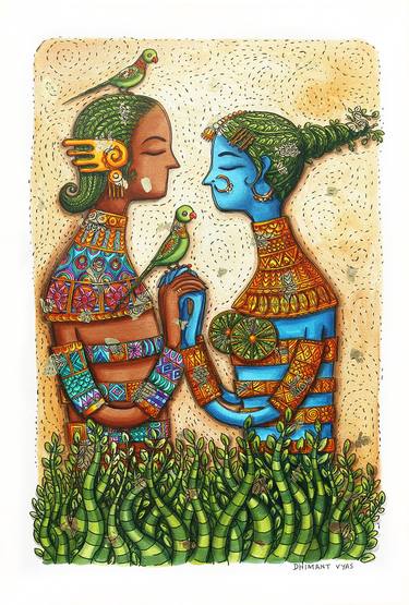 Original Fine Art Love Paintings by Dhimant Vyas