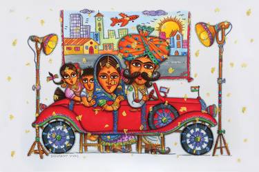 Original Conceptual Family Paintings by Dhimant Vyas