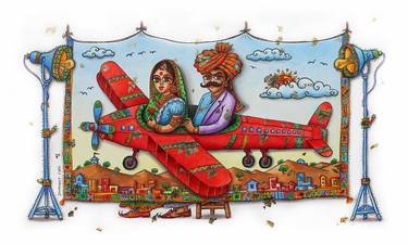Original Figurative Aeroplane Paintings by Dhimant Vyas
