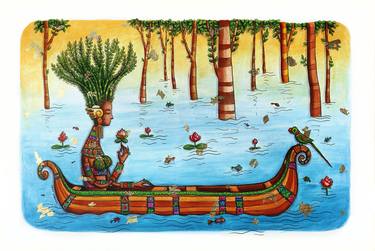 Original Conceptual Boat Paintings by Dhimant Vyas