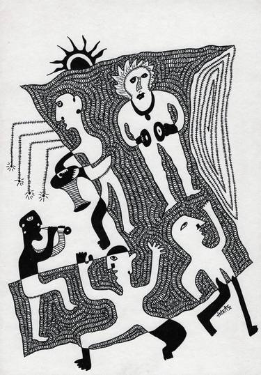 Print of Abstract People Drawings by Inkas Arts