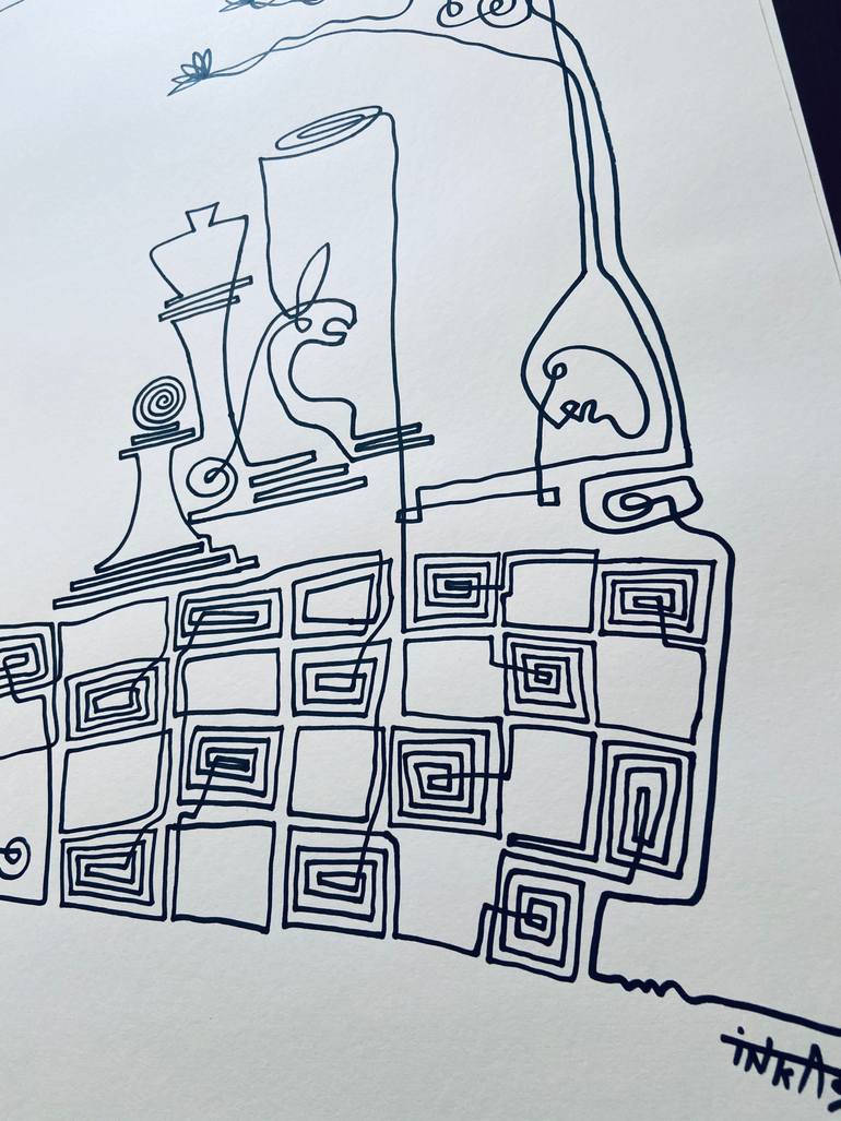 Original Abstract Expressionism Abstract Drawing by Shanmukha Kanchinakere Annegowda