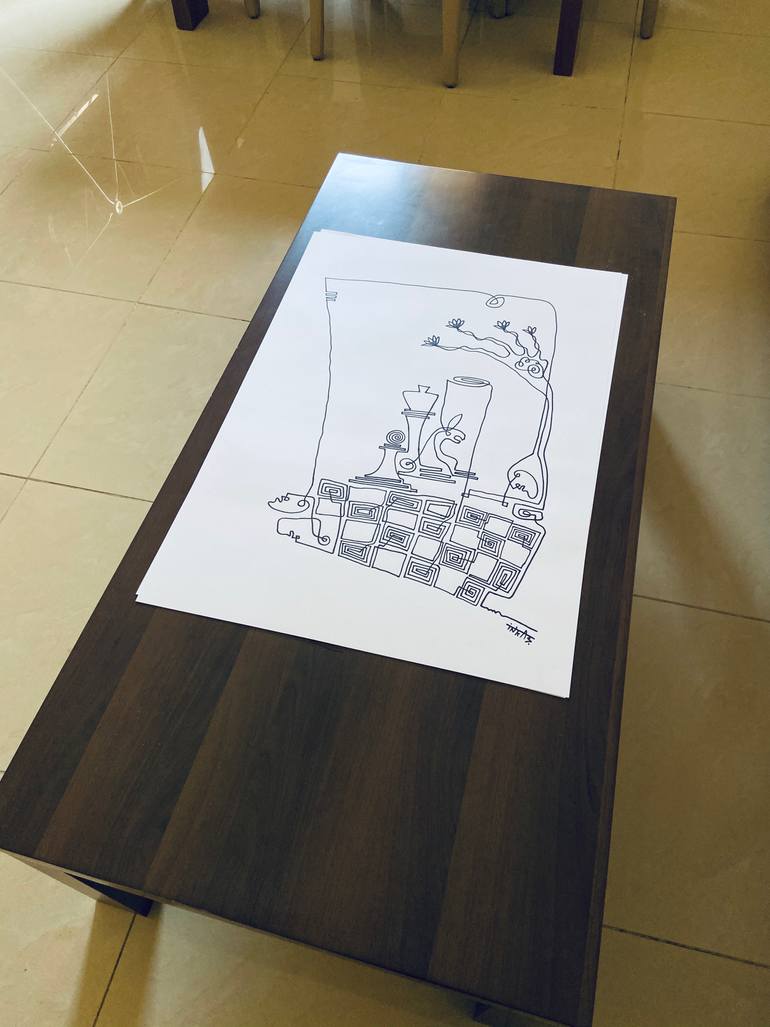 Original Abstract Expressionism Abstract Drawing by Shanmukha Kanchinakere Annegowda