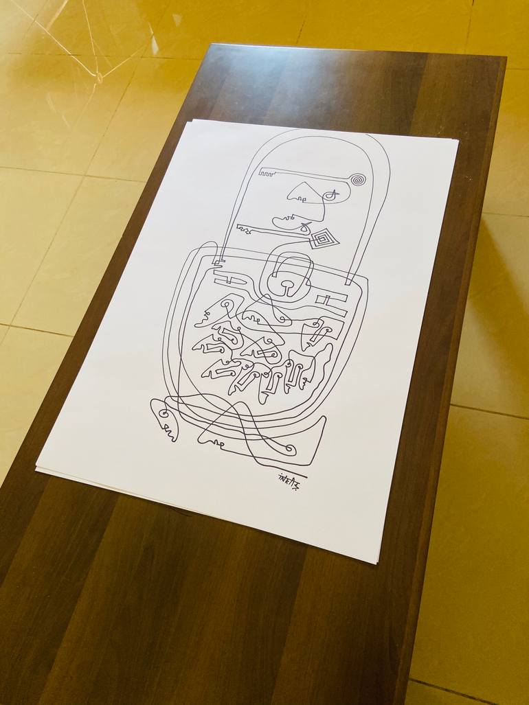 Original Abstract Expressionism Abstract Drawing by Shanmukha Kanchinakere Annegowda