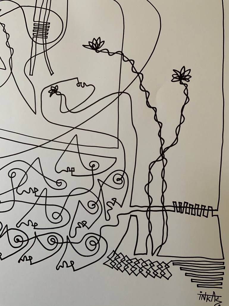 Original Abstract Expressionism Abstract Drawing by Shanmukha Kanchinakere Annegowda