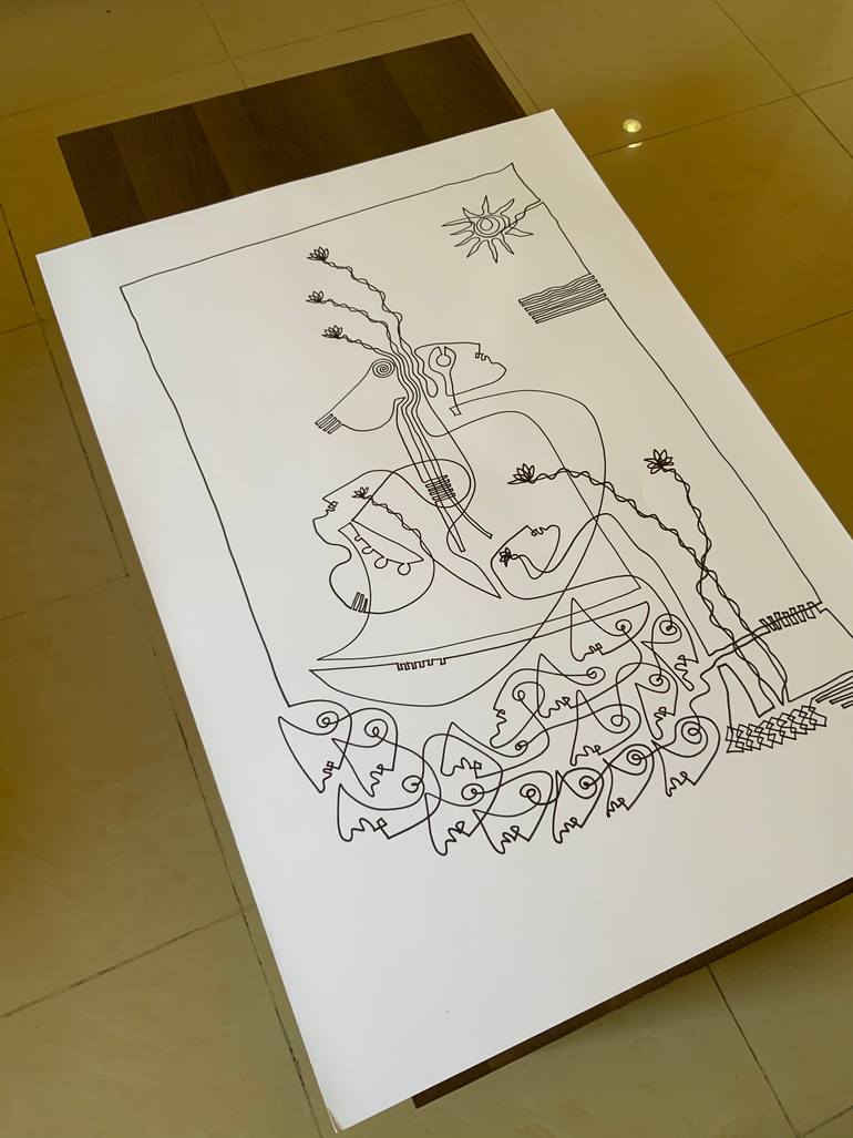Original Abstract Expressionism Abstract Drawing by Shanmukha Kanchinakere Annegowda