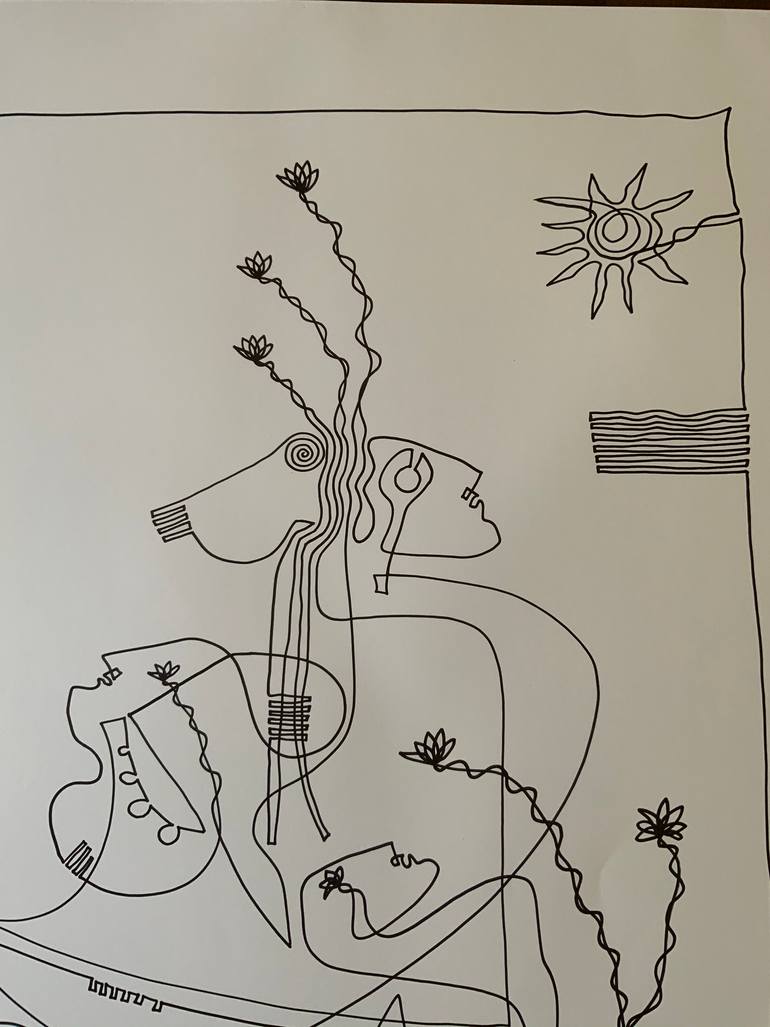 Original Abstract Expressionism Abstract Drawing by Shanmukha Kanchinakere Annegowda