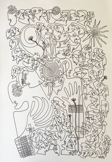 Original Abstract Expressionism Abstract Drawings by Inkas Arts