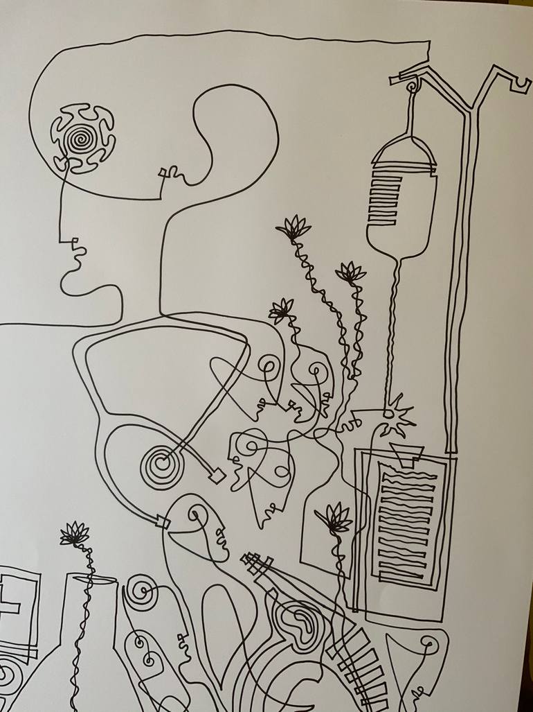 Original Abstract Expressionism Abstract Drawing by Shanmukha Kanchinakere Annegowda