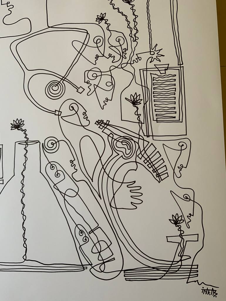 Original Abstract Expressionism Abstract Drawing by Shanmukha Kanchinakere Annegowda