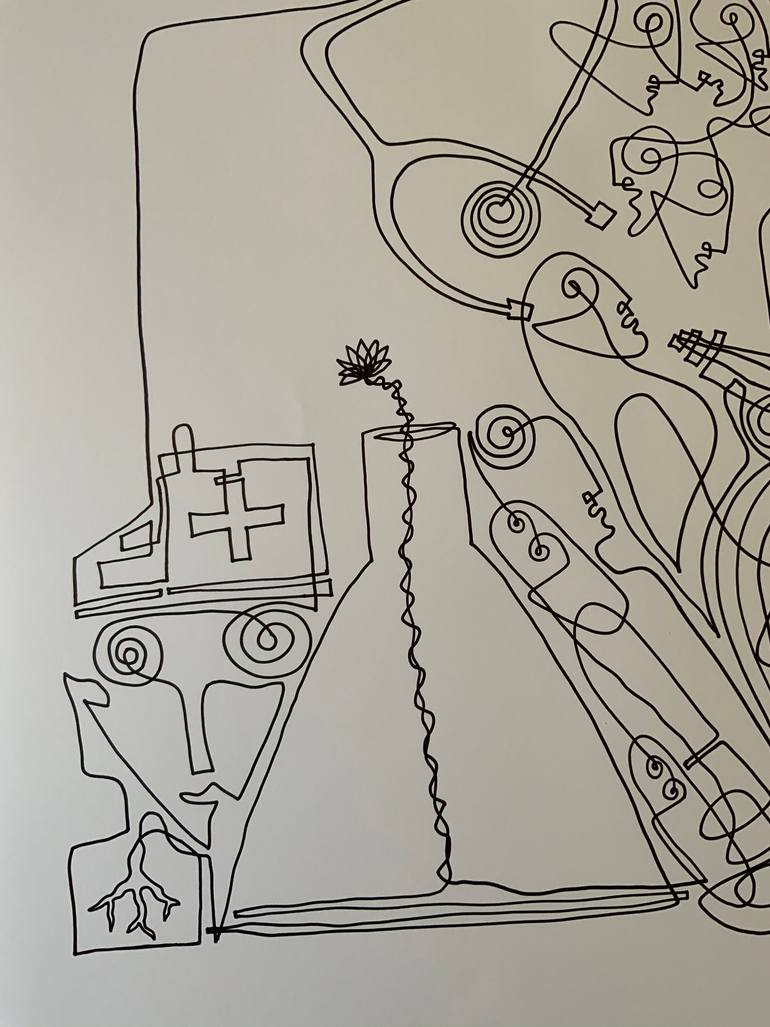 Original Abstract Expressionism Abstract Drawing by Shanmukha Kanchinakere Annegowda