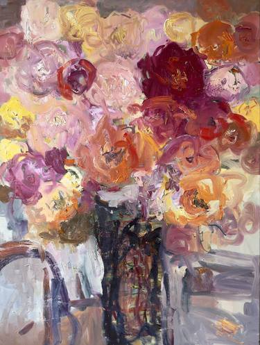 Original Expressionism Floral Paintings by Lilia Orlova-Holmes