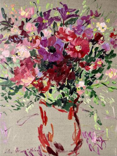 Print of Expressionism Floral Paintings by Lilia Orlova-Holmes