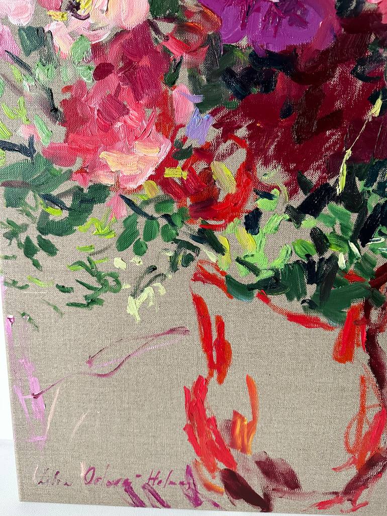 Original Expressionism Floral Painting by Lilia Orlova-Holmes