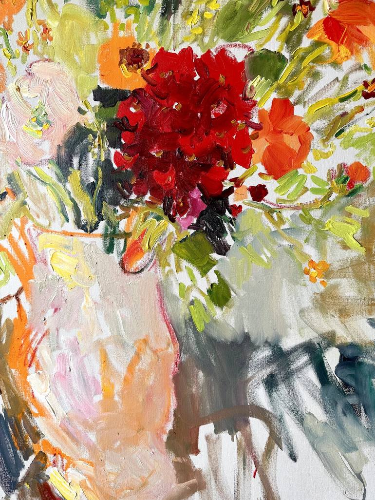 Original Abstract Expressionism Floral Painting by Lilia Orlova-Holmes