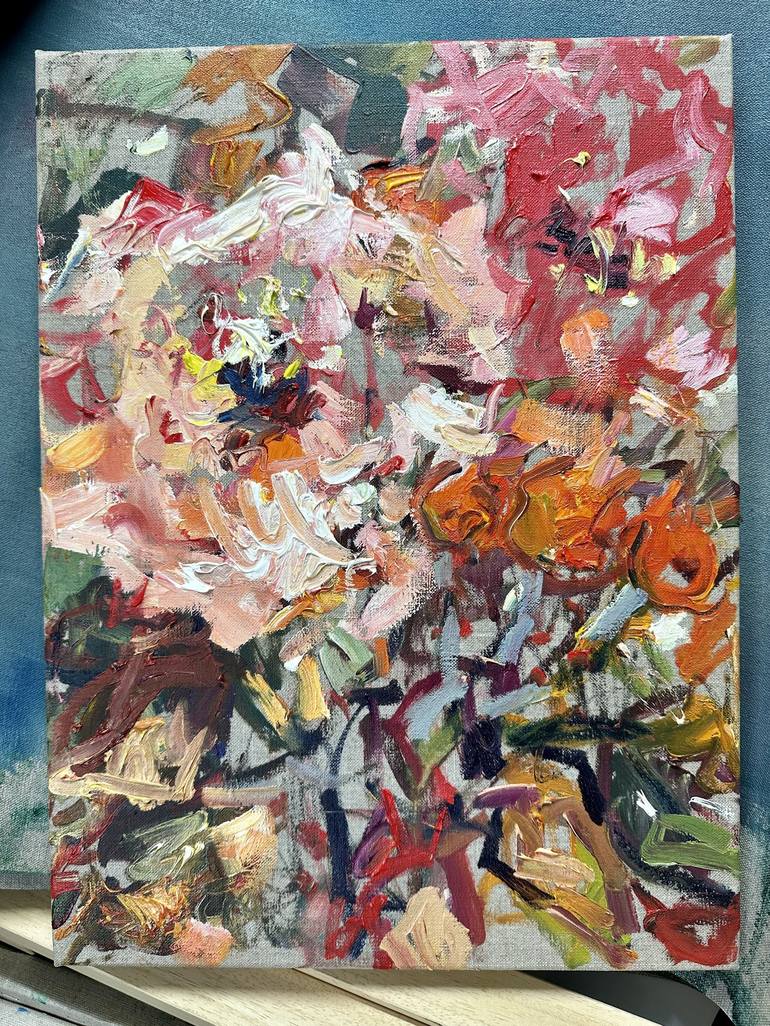 Original Expressionism Floral Painting by Lilia Orlova-Holmes