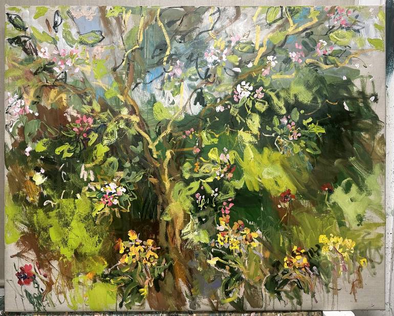 Original Garden Painting by Lilia Orlova-Holmes