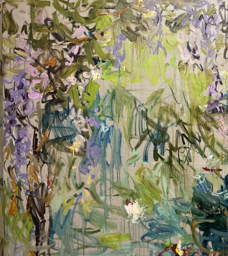 Original Abstract Expressionism Garden Painting by Lilia Orlova-Holmes